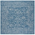 thumbnail image 1 of SAFAVIEH Courtyard Darin Botanical Indoor/Outdoor Area Rug, Navy/Ivory, 5'3" x 5'3" Square, 1 of 14