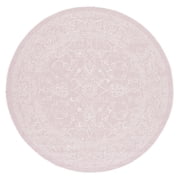 SAFAVIEH Courtyard Darin Botanical Indoor/Outdoor Area Rug, Soft Pink/Ivory, 6'7" x 6'7" Round