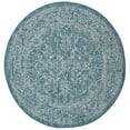 thumbnail image 1 of SAFAVIEH Courtyard Darin Botanical Indoor/Outdoor Area Rug, Turquoise, 4' x 4' Round, 1 of 11