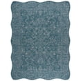 thumbnail image 1 of SAFAVIEH Courtyard Darin Botanical Indoor/Outdoor Area Rug, Turquoise, 8' x 10' Scalloped, 1 of 13