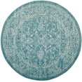 thumbnail image 1 of SAFAVIEH Courtyard Darin Botanical Indoor/Outdoor Area Rug, Turquoise, 9' x 9' Round, 1 of 11