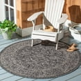 thumbnail image 1 of SAFAVIEH Courtyard Darin Traditional Indoor/Outdoor Area Rug, 5'3" x 5'3" Round, Black/Ivory, 1 of 8