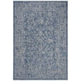 thumbnail image 1 of SAFAVIEH Courtyard Darin Traditional Indoor/Outdoor Area Rug, 6'7" x 9'6", Navy/Ivory, 1 of 14