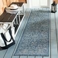 thumbnail image 1 of SAFAVIEH Courtyard Darin Traditional Indoor/Outdoor Runner, 2'3" x 10', Navy/Ivory, 1 of 12