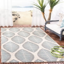 Safavieh Courtyard Deborah Geometric Indoor/Outdoor Area Rug, Beige/Anthracite, 5'3" x 7'7"