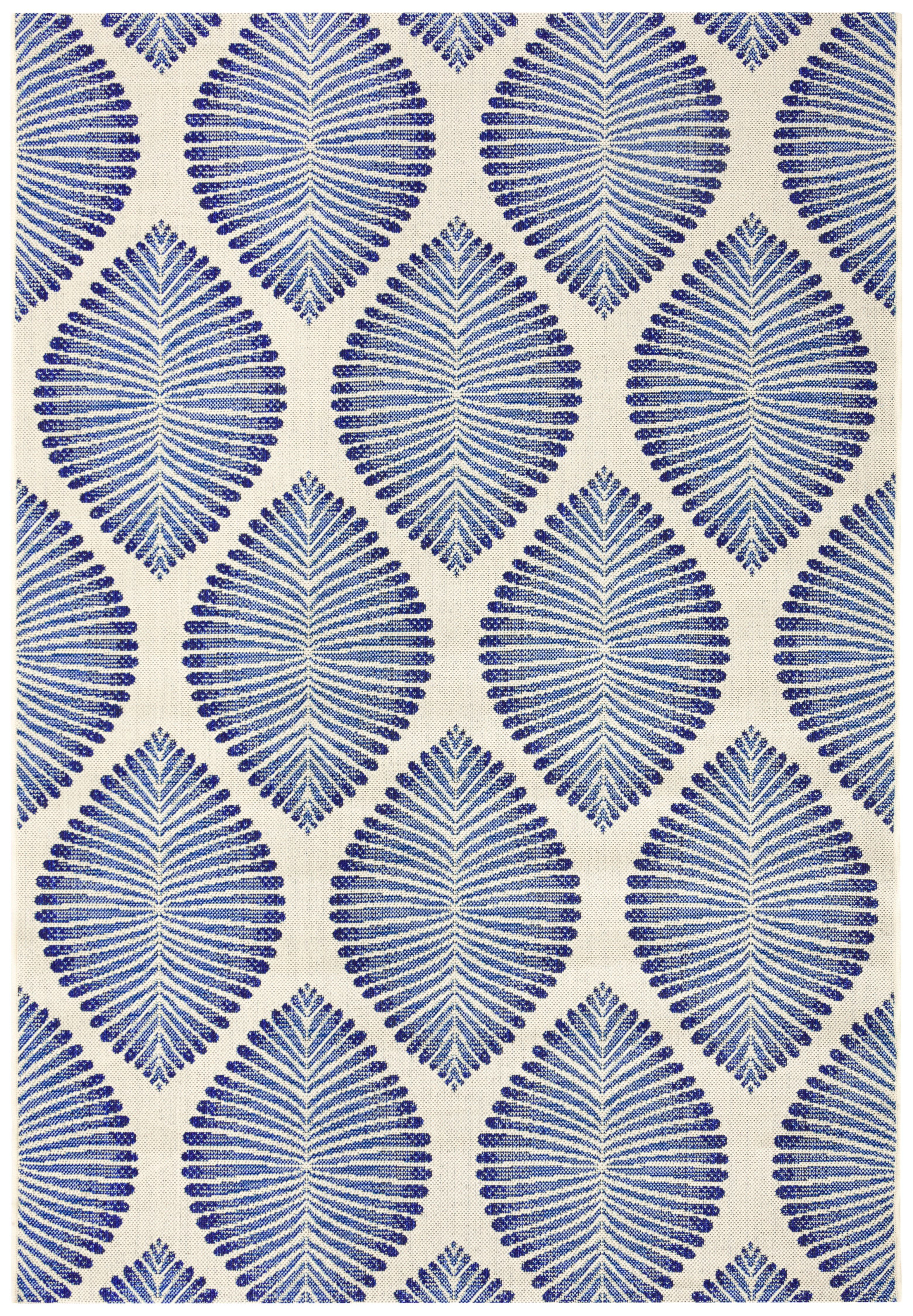 Safavieh Courtyard Deborah Geometric Indoor/Outdoor Area Rug, Beige/Navy, 6'7" x 9'6"
