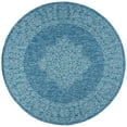 thumbnail image 1 of SAFAVIEH Courtyard Delbet Distressed Medallion Indoor/Outdoor Area Rug, 6'7" x 6'7" Round, Navy/Ivory, 1 of 9