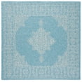thumbnail image 1 of SAFAVIEH Courtyard Delbet Distressed Medallion Indoor/Outdoor Area Rug, 6'7" x 6'7" Square, Aqua/Grey, 1 of 11
