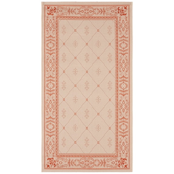 Safavieh Courtyard Derek Oriental Indoor/Outdoor Area Rug, Natural/Terracotta, 2'7" x 5'
