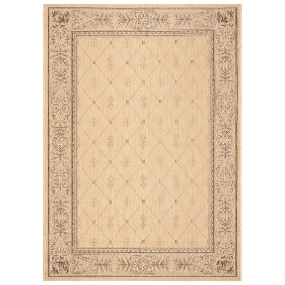 Safavieh Courtyard Derek Oriental Indoor/Outdoor Area Rug, Natural/Brown, 4' x 5'7"