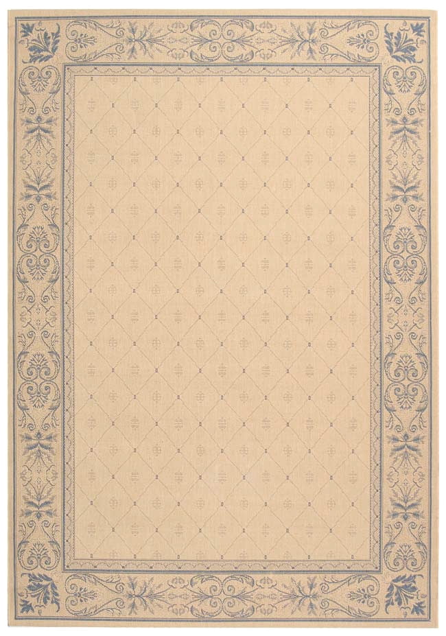 Safavieh Courtyard Derek Oriental Indoor/Outdoor Area Rug, Natural/Blue, 6'7" x 9'6"