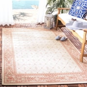 Safavieh Courtyard Derek Oriental Indoor/Outdoor Area Rug, Natural/Terracotta, 8' x 11'