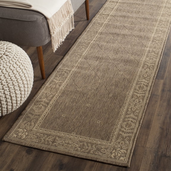 Safavieh Courtyard Derek Oriental Indoor/Outdoor Runner Rug, Brown/Natural, 2'3" x 10'