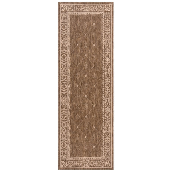 Safavieh Courtyard Derek Oriental Indoor/Outdoor Runner Rug, Brown/Natural, 2'3" x 6'7"