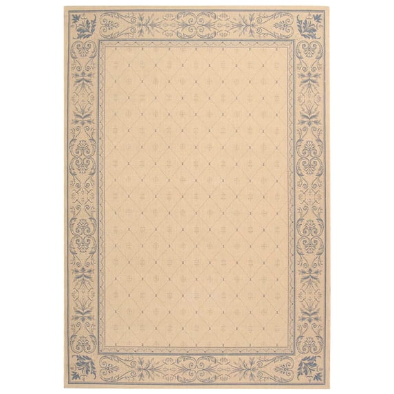 Safavieh Courtyard Derek Oriental Indoor/Outdoor Area Rug, Natural/Blue, 8' x 11'