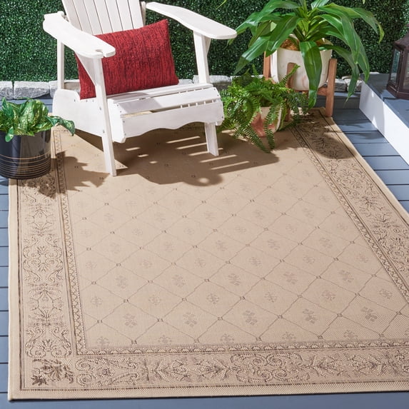 Safavieh Courtyard Derek Oriental Indoor/Outdoor Area Rug, Natural/Brown, 8' x 11'