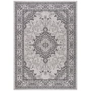 SAFAVIEH Courtyard Desi Medallion Indoor/Outdoor Area Rug, Beige/Black, 8' x 11'