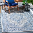 thumbnail image 1 of SAFAVIEH Courtyard Desi Medallion Indoor/Outdoor Area Rug, Grey/Navy, 5'3" x 7'7", 1 of 9