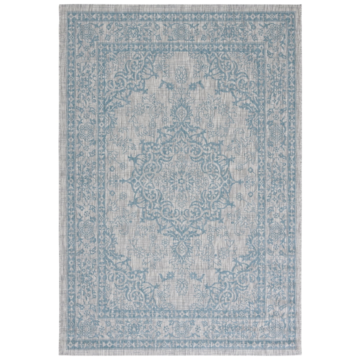 SAFAVIEH Courtyard Desi Medallion Indoor/Outdoor Area Rug, Light Grey ...