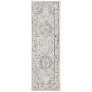 SAFAVIEH Courtyard Desi Medallion Indoor/Outdoor Runner Rug, Grey/Navy, 2'3" x 6'7"