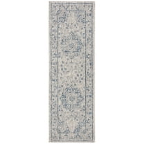 SAFAVIEH Courtyard Desi Medallion Indoor/Outdoor Runner Rug, Grey/Navy, 2'3" x 6'7"