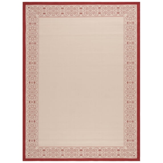 Safavieh Courtyard Donna Botanical Indoor/Outdoor Area Rug, Natural/Red, 9' x 12'