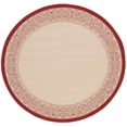 thumbnail image 1 of Safavieh Courtyard Donna Botanical Indoor/Outdoor Area Rug, Natural/Red, 7'10" x 7'10" Round, 1 of 10
