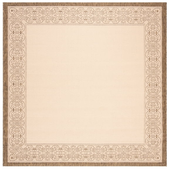 Safavieh Courtyard Donna Botanical Indoor/Outdoor Area Rug, Natural/Brown, 7'10" x 7'10" Square