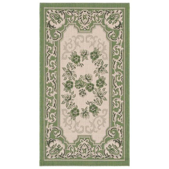 Safavieh Courtyard Dorian Oriental Indoor/Outdoor Area Rug, Cream/Green, 2'7" x 5'