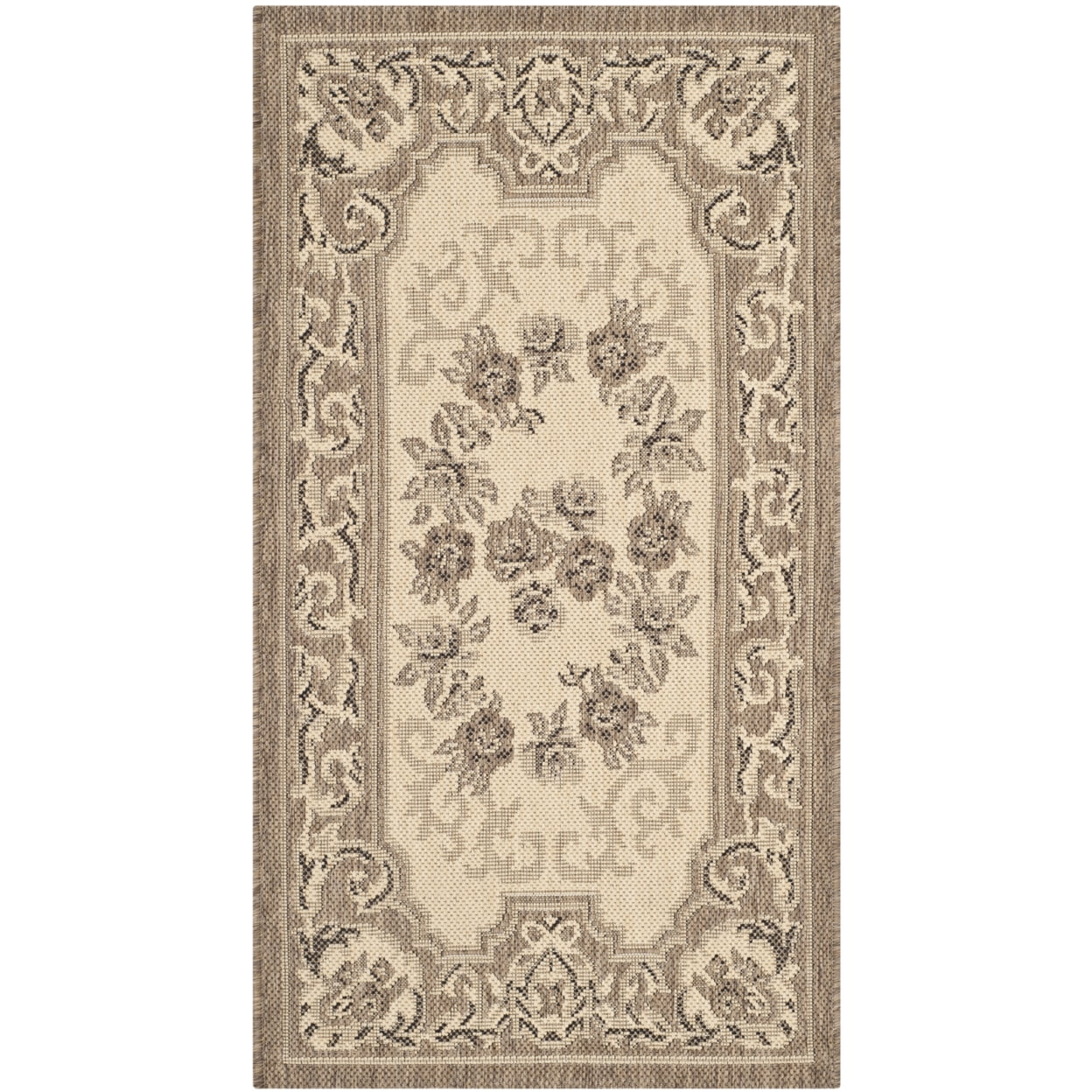 24" Round White Easy-Care Synthetic Indoor/Outdoor Rug
