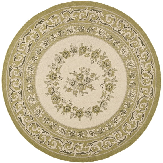 Safavieh Courtyard Dorian Oriental Indoor/Outdoor Area Rug, Cream/Green, 6'7" x 6'7" Round