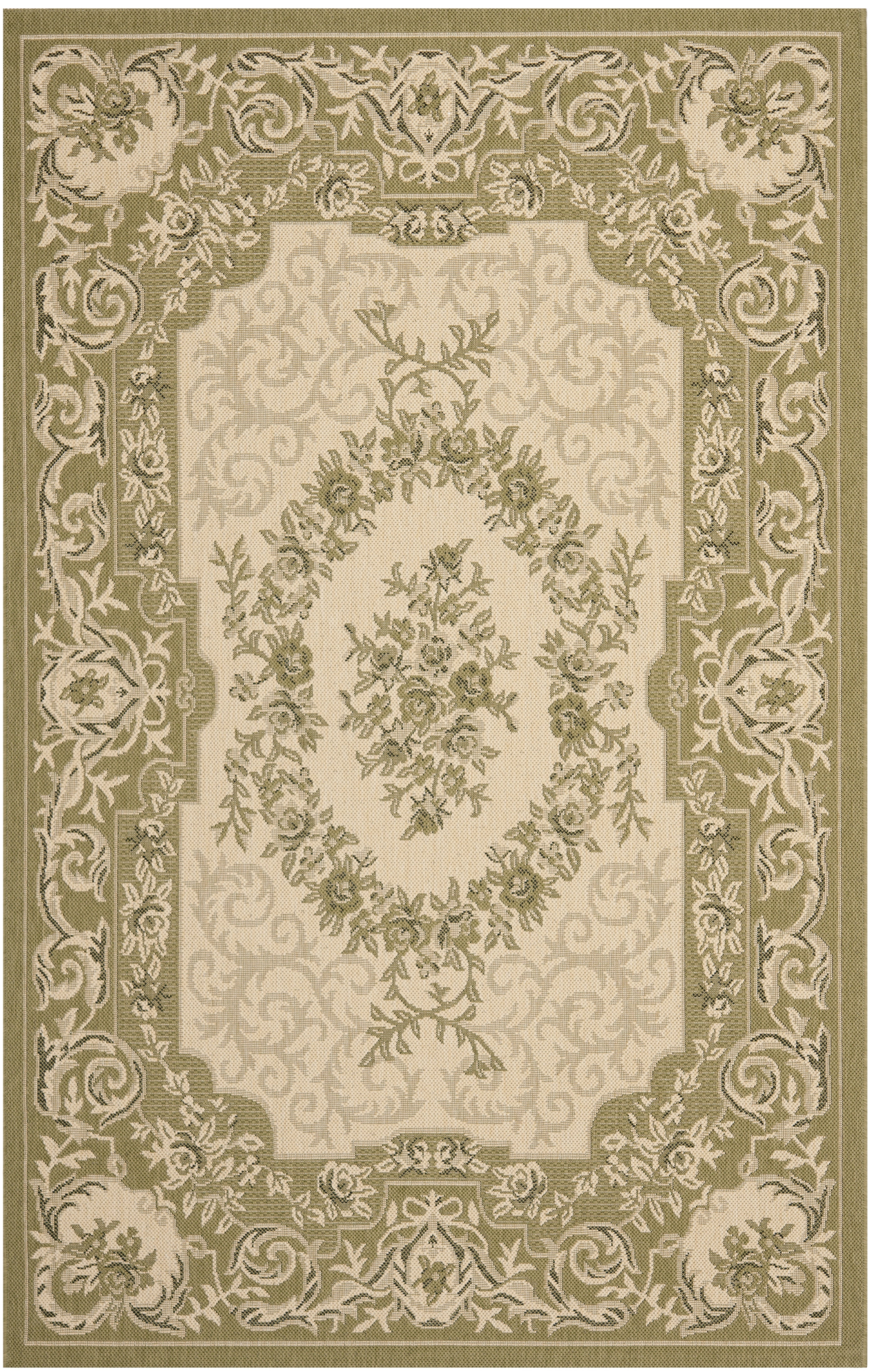 Safavieh Courtyard Dorian Oriental Indoor/Outdoor Area Rug, Cream/Green, 6'7" x 9'6"