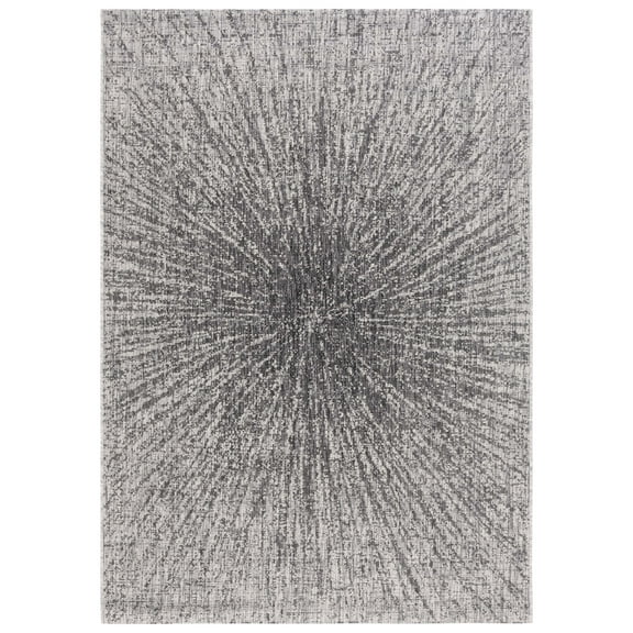 SAFAVIEH Courtyard Doroteja Radiant Indoor/Outdoor Area Rug, Grey/Black, 5'3" x 7'7"