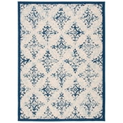 Safavieh Courtyard Duana Geometric Indoor/Outdoor Area Rug, Ivory/Navy, 5'5" x 7'7"