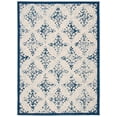 thumbnail image 1 of Safavieh Courtyard Duana Geometric Indoor/Outdoor Area Rug, Ivory/Navy, 5'5" x 7'7", 1 of 9