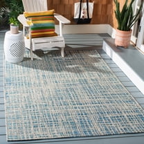 Safavieh Courtyard Eamon Abstract Indoor/Outdoor Area Rug, Gray/Navy, 5'3" x 7'7"