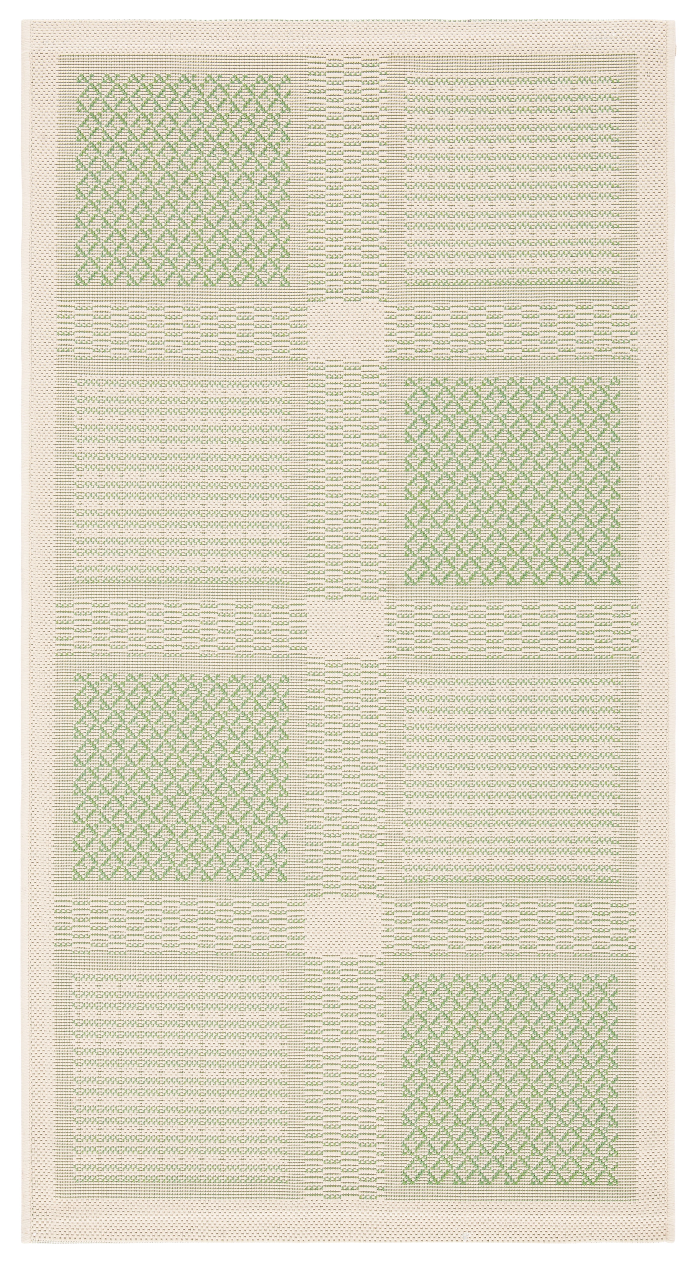 Natural and Olive Rectangular Synthetic Indoor/Outdoor Rug
