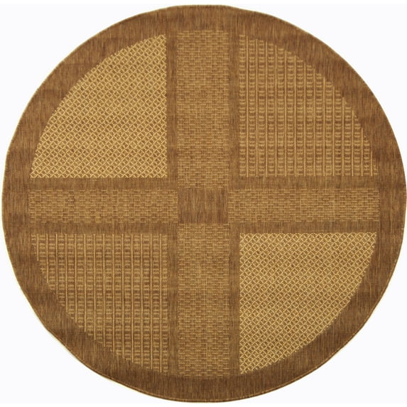 Safavieh Courtyard Eileen Geometric Indoor/Outdoor Area Rug, Brown/Natural, 5'3" x 5'3" Round