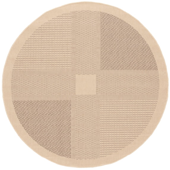 Safavieh Courtyard Eileen Geometric Indoor/Outdoor Area Rug, Natural/Brown, 5'3" x 5'3" Round