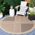 thumbnail image 1 of Safavieh Courtyard Eileen Geometric Indoor/Outdoor Area Rug, Sand/Black, 5'3" x 5'3" Round, 1 of 9