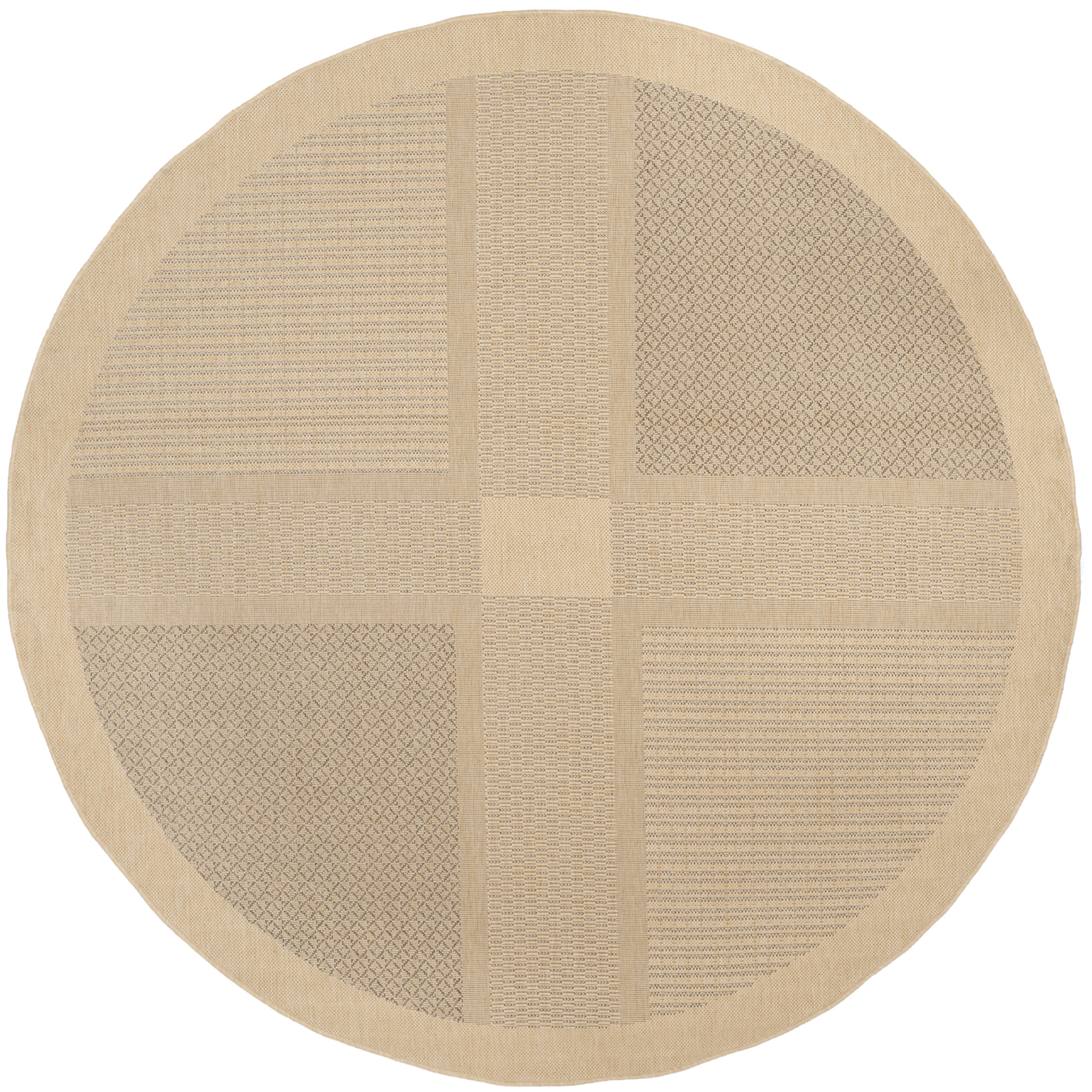 Safavieh Courtyard Eileen Geometric Indoor/Outdoor Area Rug, Natural/Brown, 6'7" x 6'7" Round