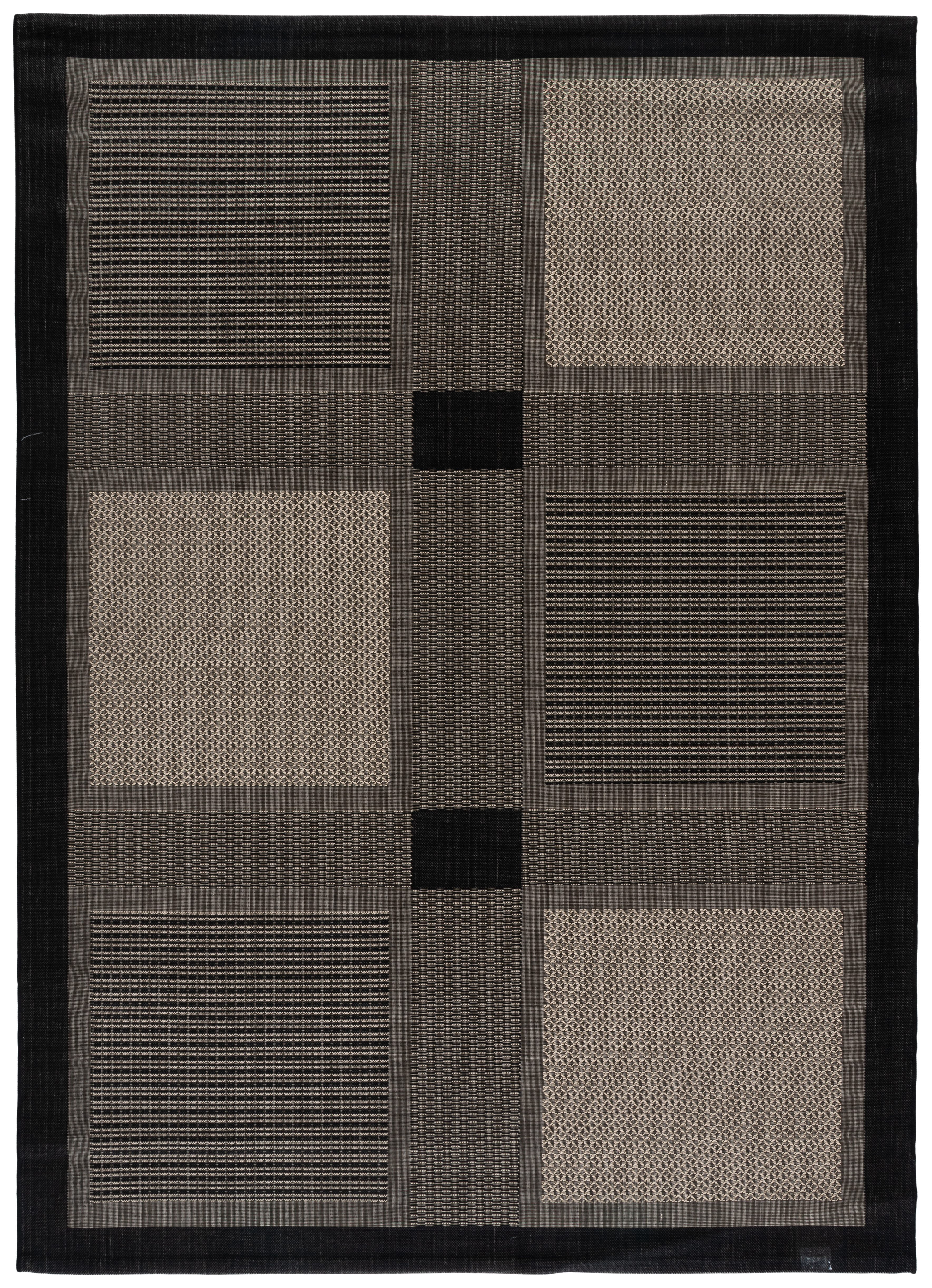 Safavieh Courtyard Eileen Geometric Indoor/Outdoor Area Rug, Black/Sand, 8' x 11'