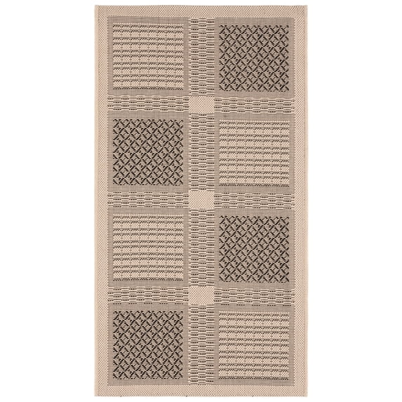 Safavieh Courtyard Eileen Geometric Indoor/Outdoor Area Rug, Sand/Black, 2' x 3'7"