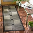 thumbnail image 1 of Safavieh Courtyard Eileen Geometric Indoor/Outdoor Runner Rug, Black/Sand, 2'3" x 14', 1 of 9