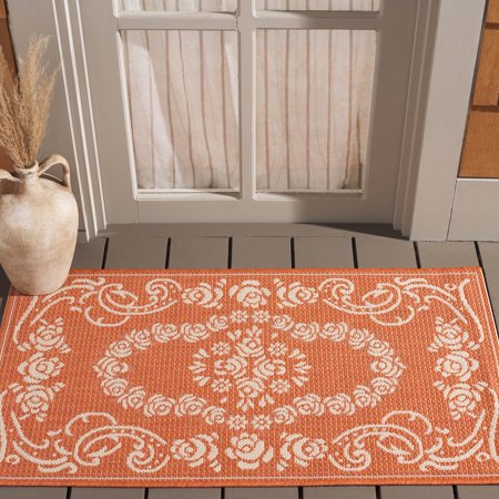 Safavieh Courtyard Elena Oriental Indoor/Outdoor Area Rug, Terracotta/Natural, 2' x 3'7"
