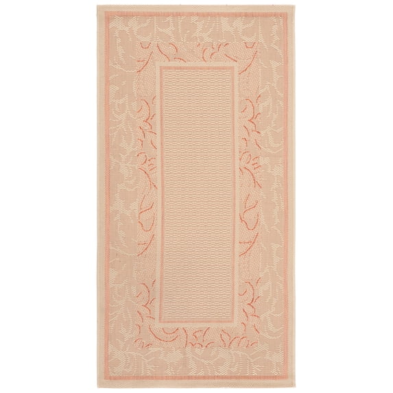 Safavieh Courtyard Elija Botanical Indoor/Outdoor Area Rug, Natural/Terracotta, 2'7" x 5'