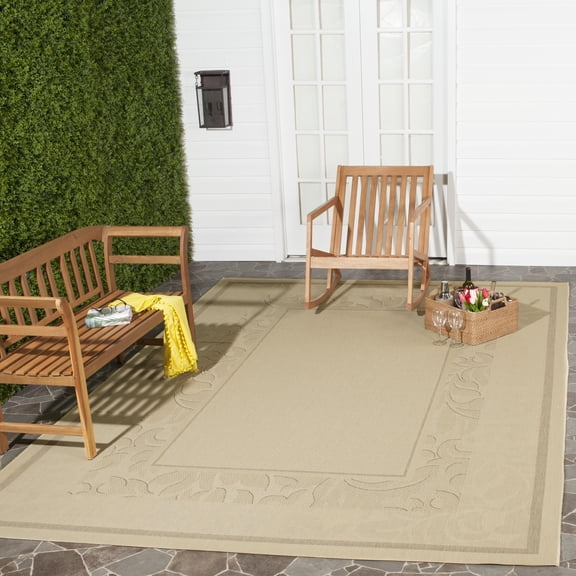 Safavieh Courtyard Elija Botanical Indoor/Outdoor Area Rug, Natural/Brown, 8' x 11'