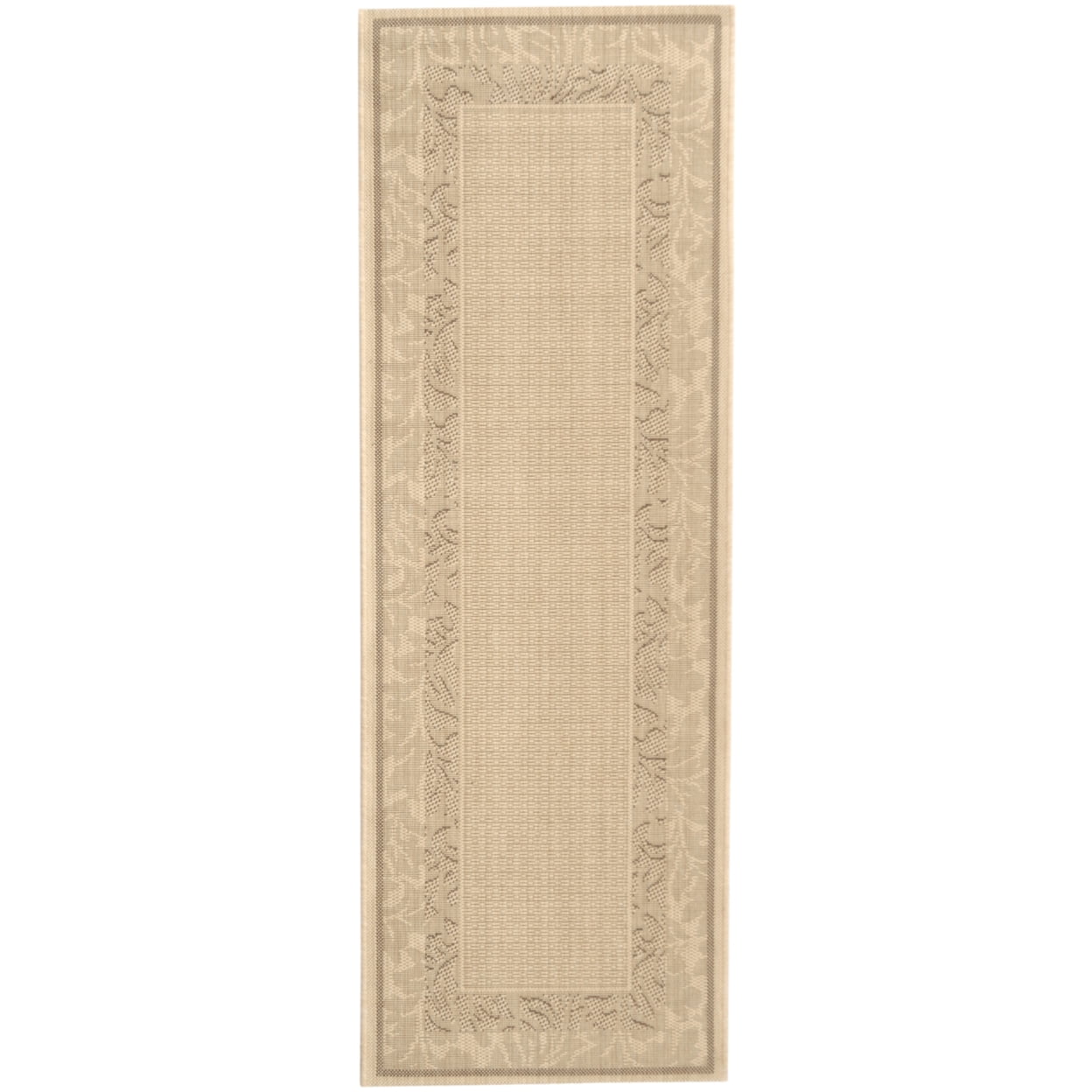 Natural Brown Synthetic Indoor/Outdoor Runner Rug