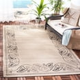 thumbnail image 1 of SAFAVIEH Courtyard Eliza Botanical Indoor/Outdoor Area Rug, Sand/Black, 5'3" x 7'7", 1 of 9