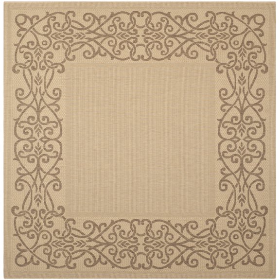 Safavieh Courtyard Ellie Oriental Indoor/Outdoor Area Rug, Natural/Brown, 7'10" x 7'10" Square